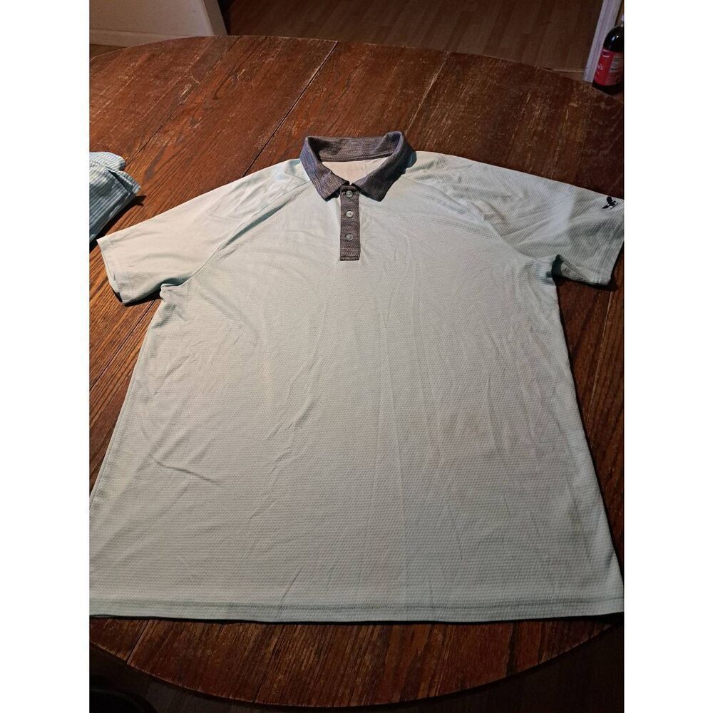 XL Golf America Short Sleeve Polo Golf Casual Athleisure Athletic Shirt Blue Gre